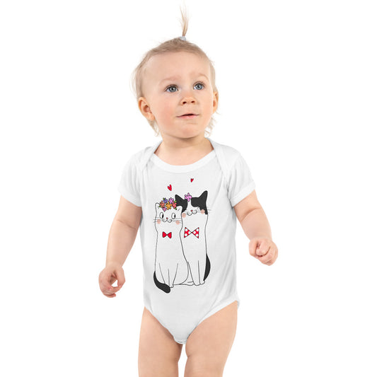 Cute Couple Cats in Love, Bodysuits, No. 0187