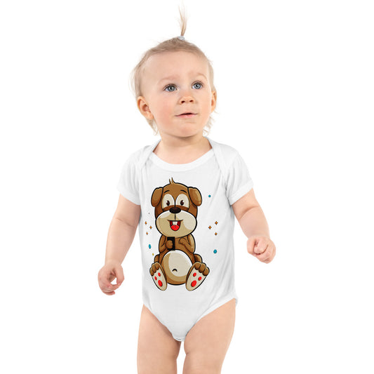 Cute Dog Playing Game on Smartphone, Bodysuits, No. 0294
