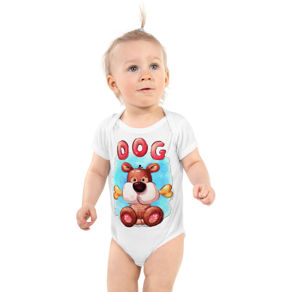 Cute Dog with Bone, Bodysuits, No. 0499