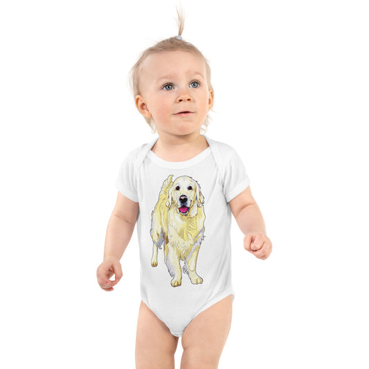 Cute Golden Retriever Dog, Bodysuits, No. 0595