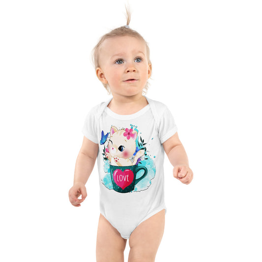Cute Kitty Cat Inside Cup, Bodysuits, No. 0317