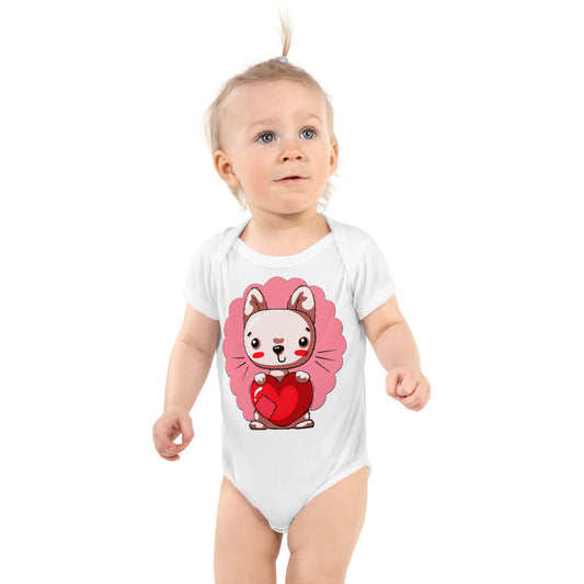 Cute Kitty Cat with Heart, Bodysuits, No. 0330