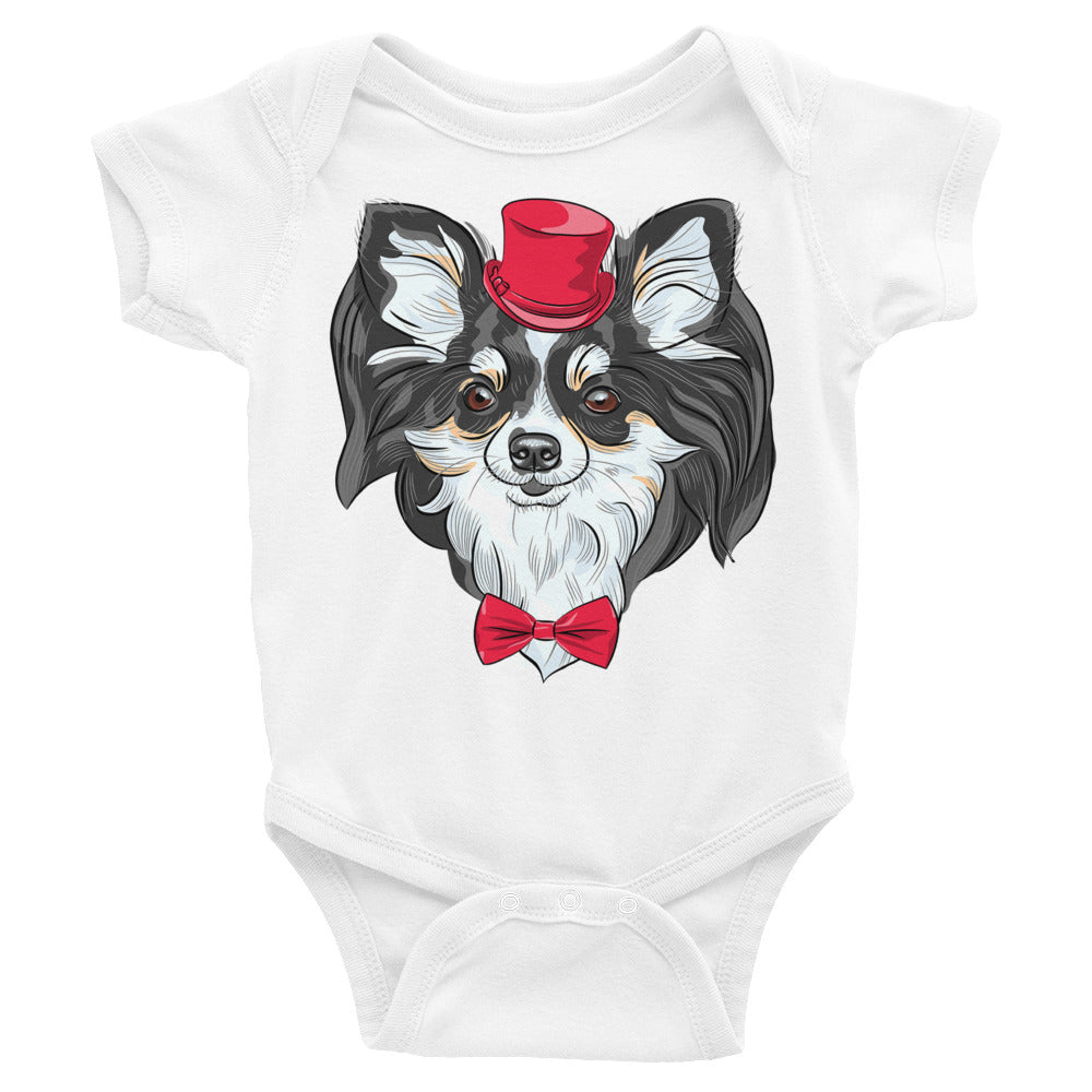 Chihuahua dog wears a red tie Bodysuit, No. 0112