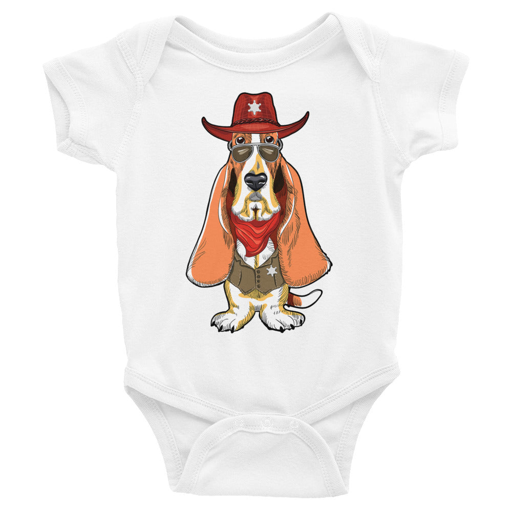 Basset Hound Dog as Sheriff Bodysuit, No. 0569