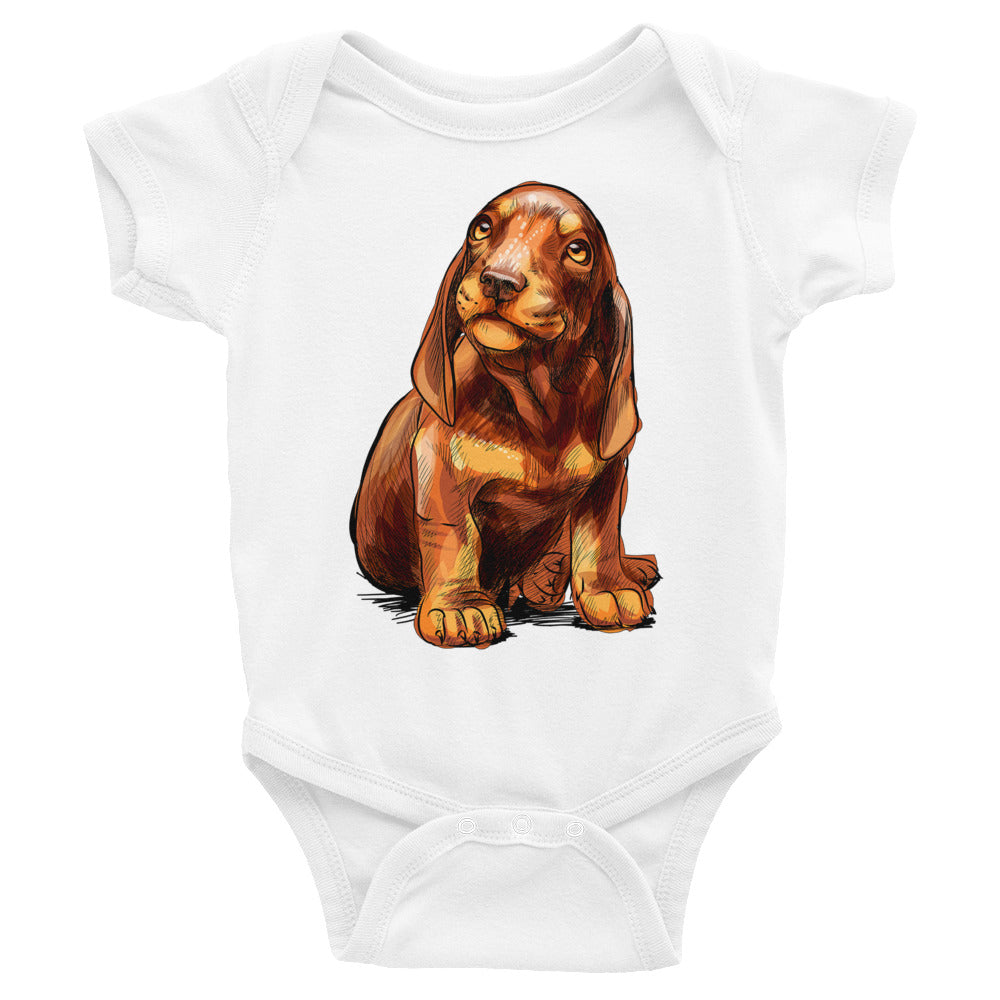 Cute Dachshund Puppy Dog Bodysuit, No. 0591