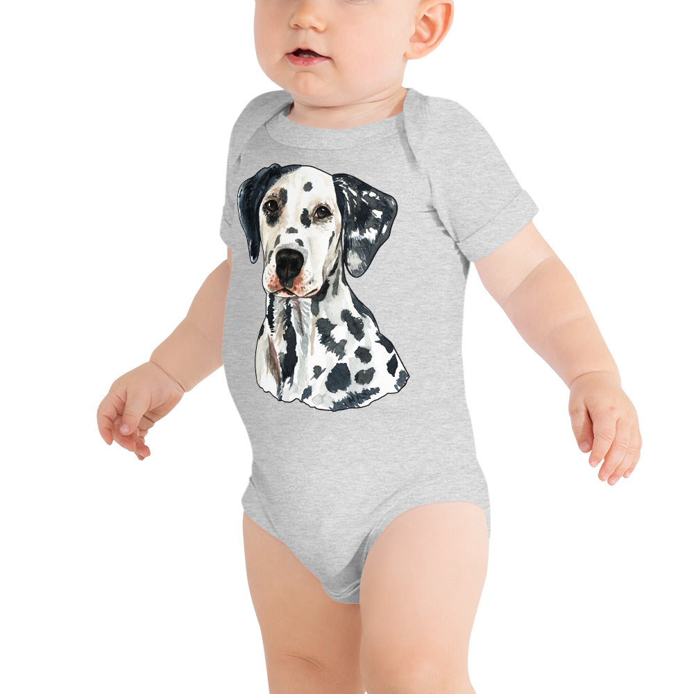 Cute Dalmatian Dog Portrait, Bodysuits, No. 0592