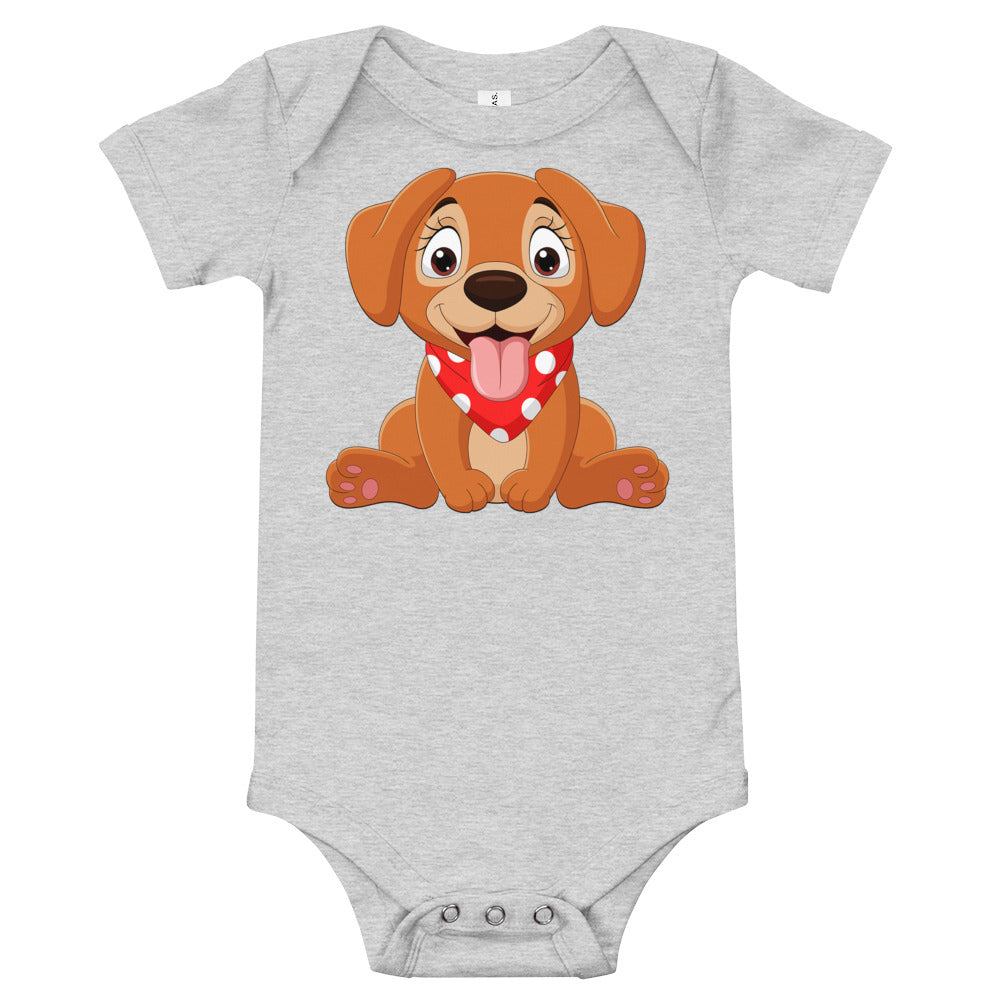 Cute Baby Dog Sitting Bodysuit, No. 0147