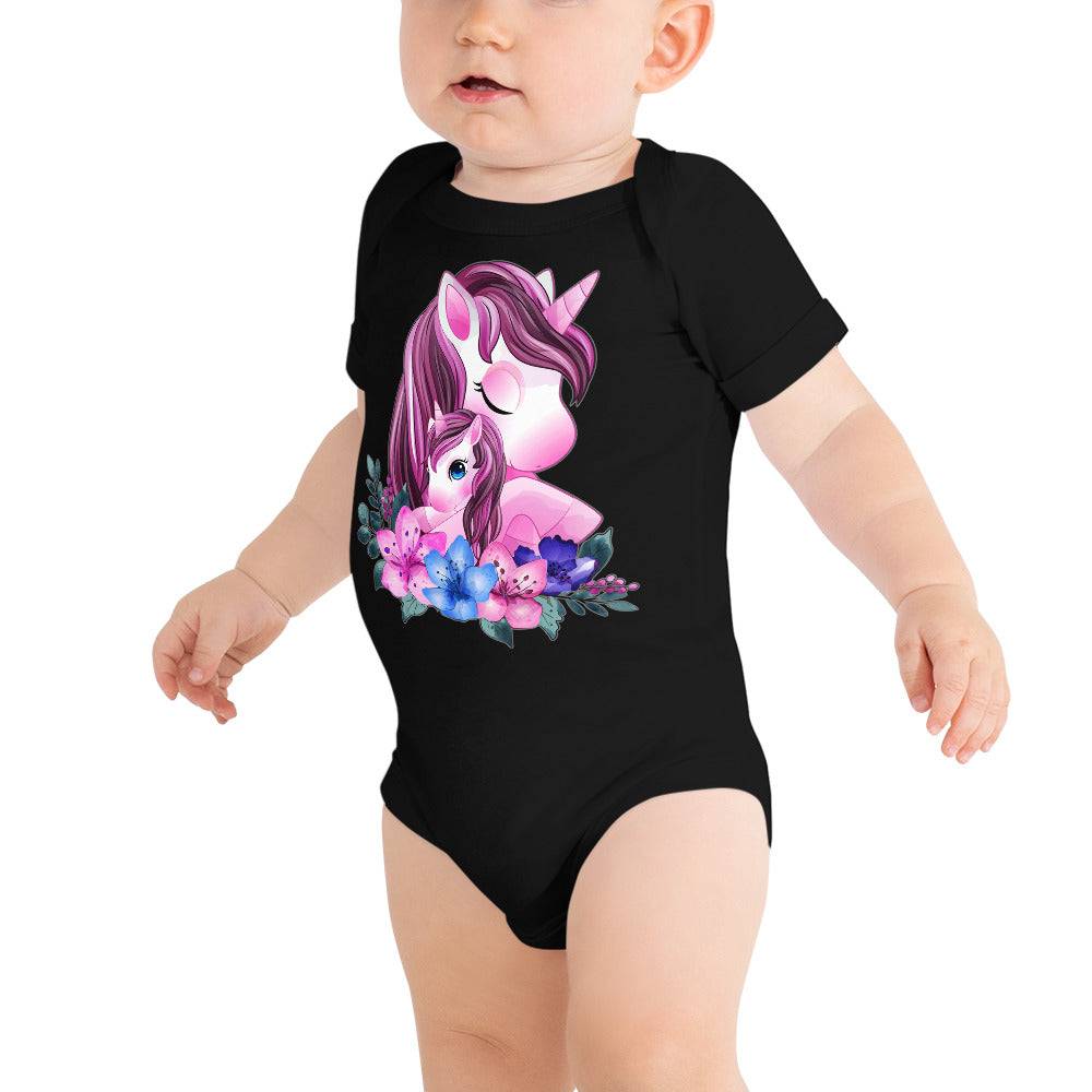 Cute Unicorn Mom and Baby, Bodysuits, No. 0088