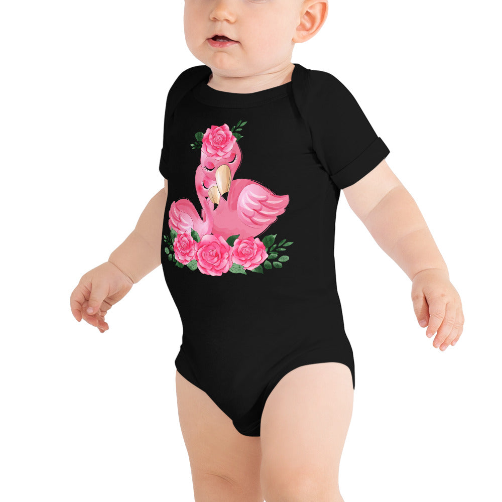 Cute Flamingo Mom and Baby, Bodysuits, No. 0080
