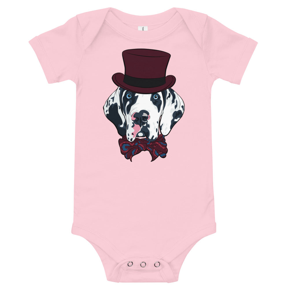 Gentleman Spotted Great Dane Dog Bodysuit, No. 0526