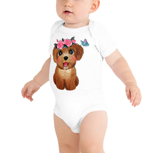 Cute Poodle Puppy Dog, Bodysuits, No. 0369