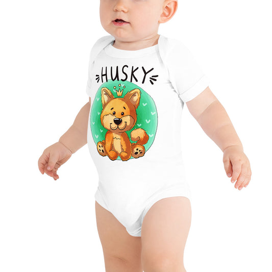 Lovely Husky Puppy Dog, Bodysuits, No. 0476