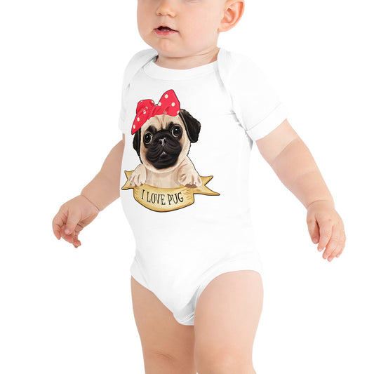 Lovely Pug Dog, Bodysuits, No. 0480