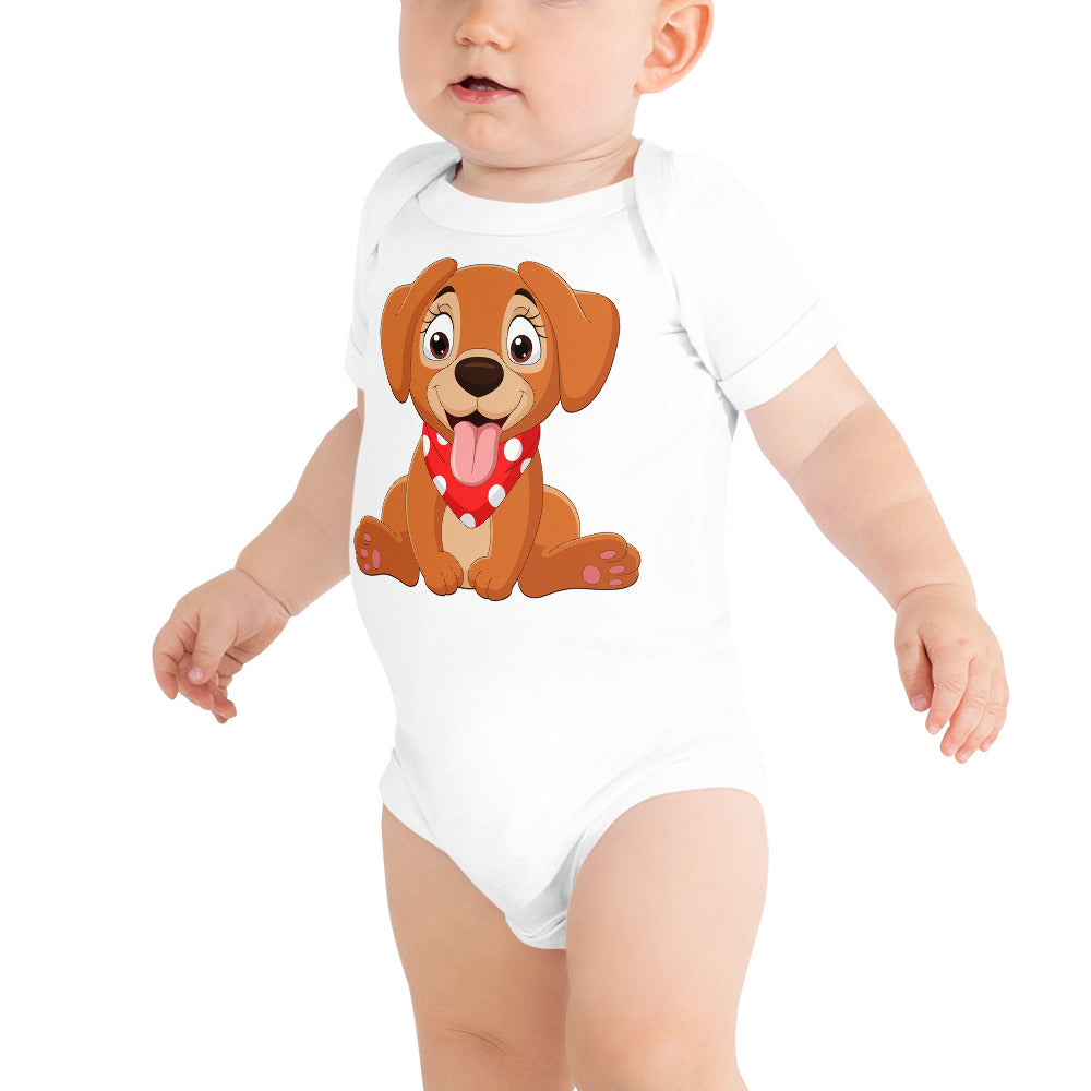 Cute Baby Dog Sitting Bodysuit, No. 0147