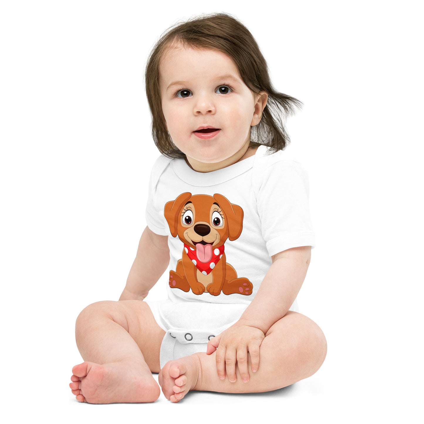 Cute Baby Dog Sitting Bodysuit, No. 0147