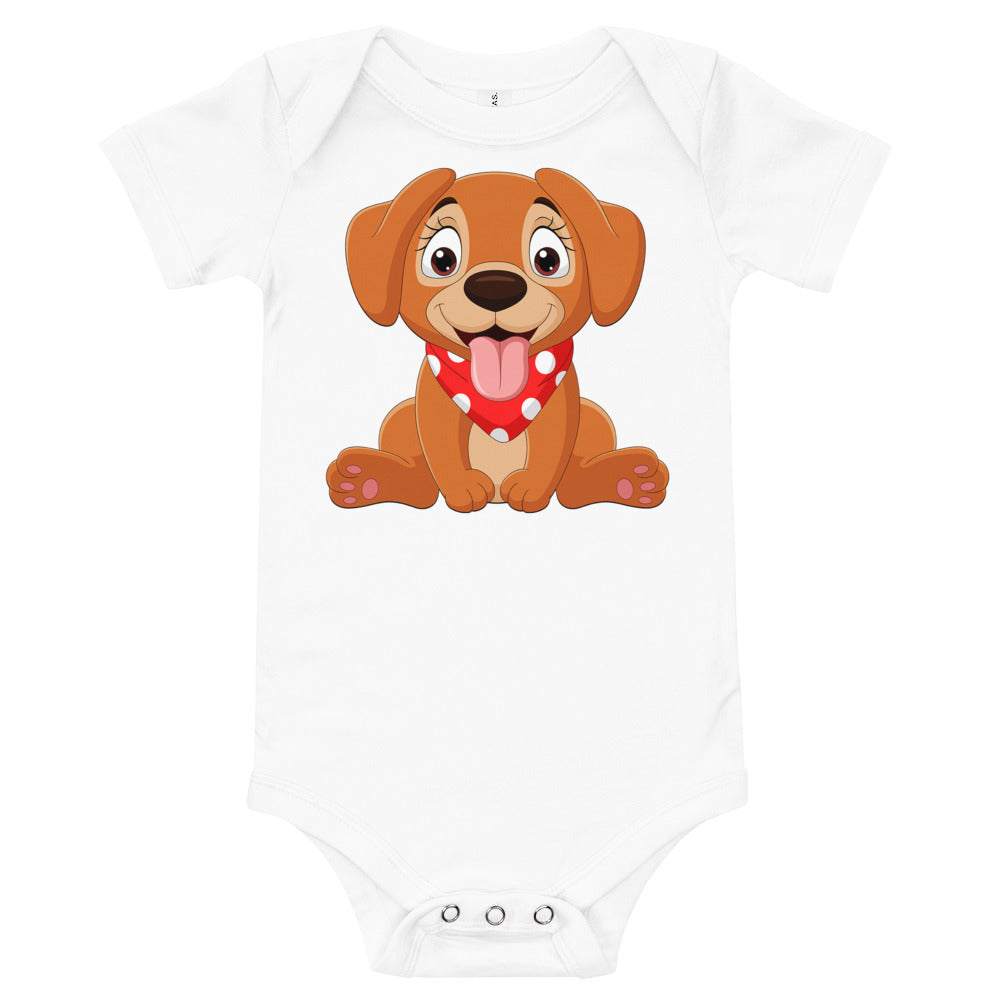 Cute Baby Dog Sitting Bodysuit, No. 0147