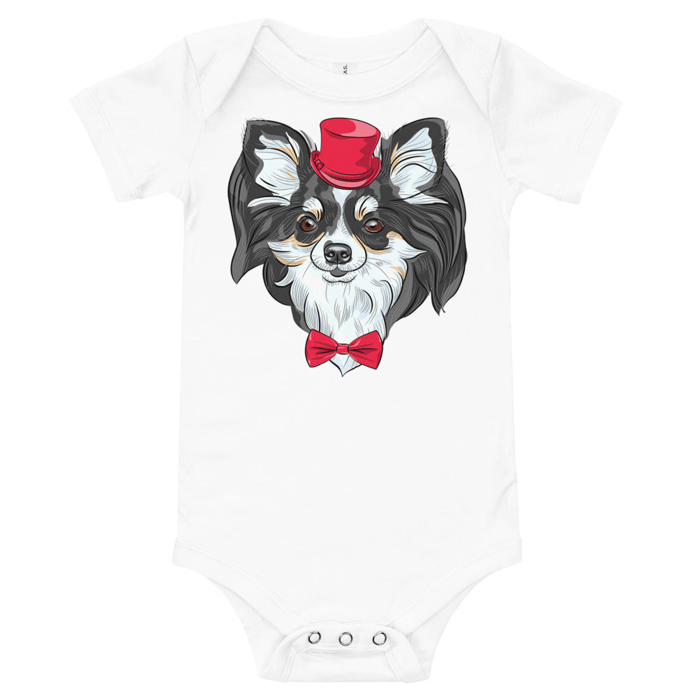 Chihuahua dog wears a red tie Bodysuit, No. 0112