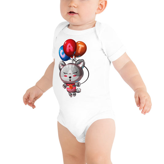 Cute Kitty Cat with Balloon Bodysuit, No. 0327