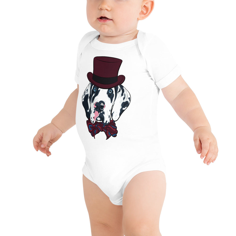 Gentleman Spotted Great Dane Dog Bodysuit, No. 0526