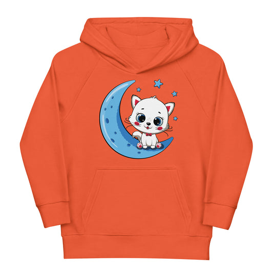 Cute Baby Cat Sitting on the Moon Hoodie, No. 0270