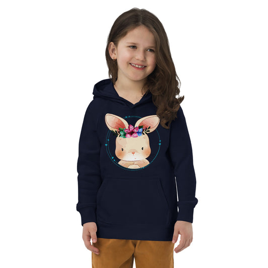 Little Bunny with Floral, Hoodies, No. 0074