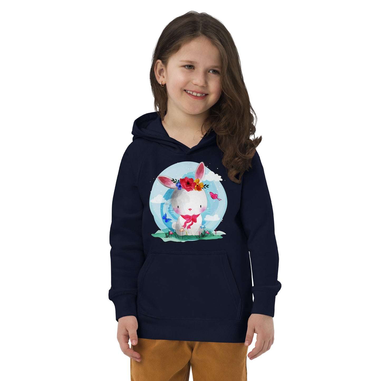 Cute Bunny with Flowers Hoodie, No. 0082