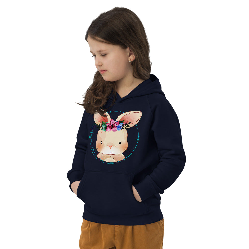 Little Bunny with Floral, Hoodies, No. 0074