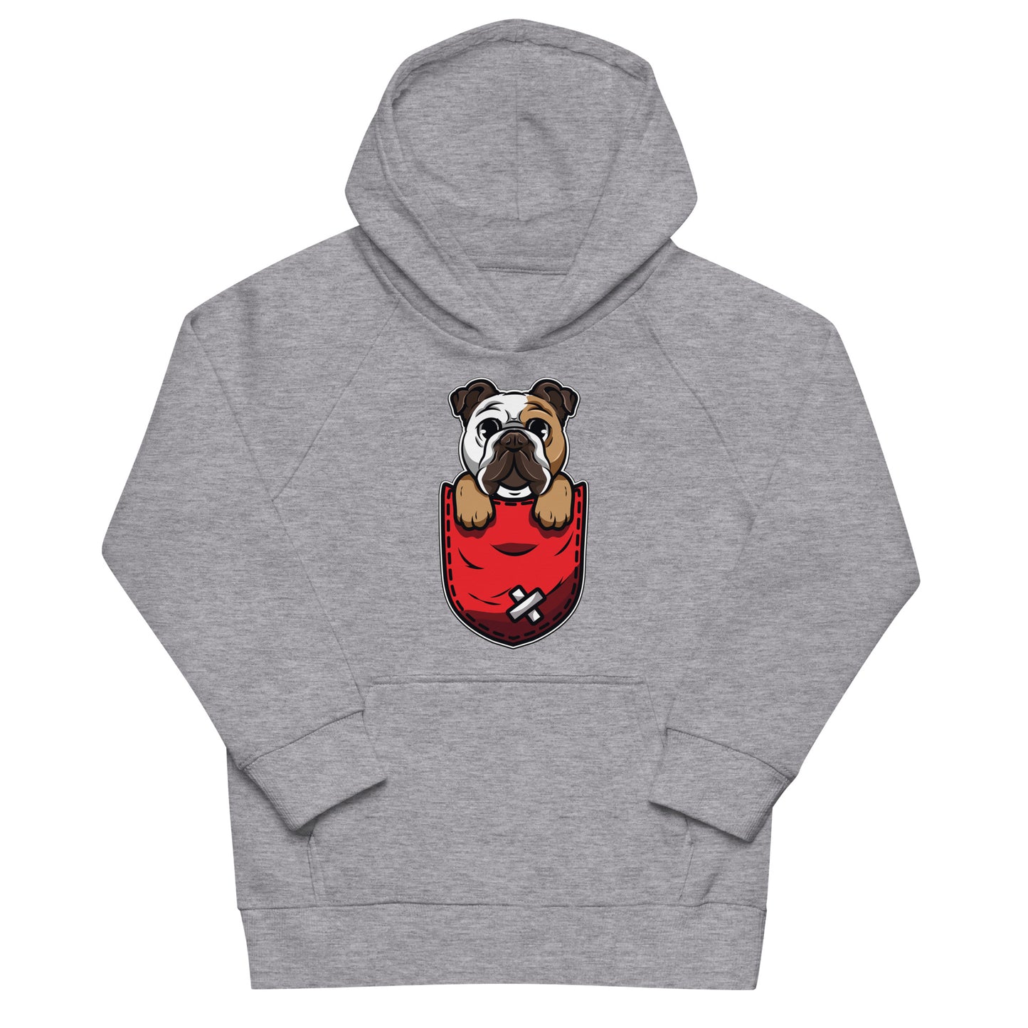 Cute Bulldog Dog in Pocket Hoodie, No. 0152