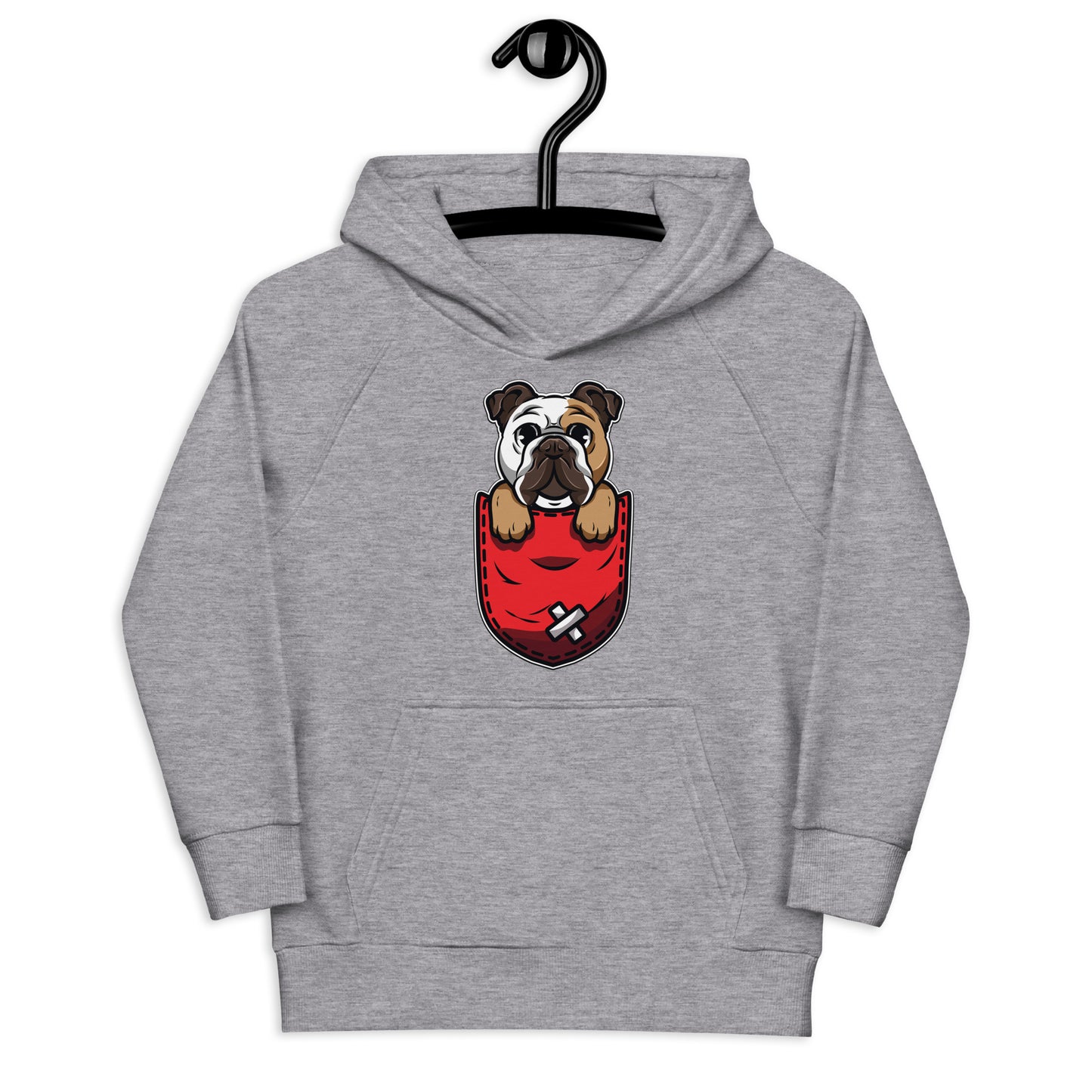 Cute Bulldog Dog in Pocket Hoodie, No. 0152