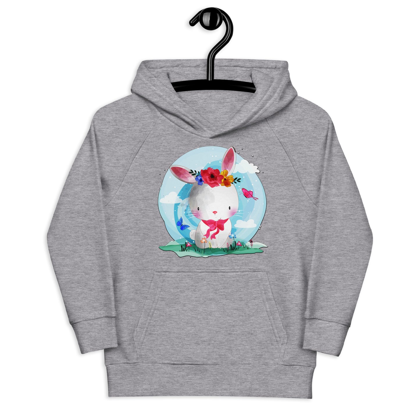 Cute Bunny with Flowers Hoodie, No. 0082