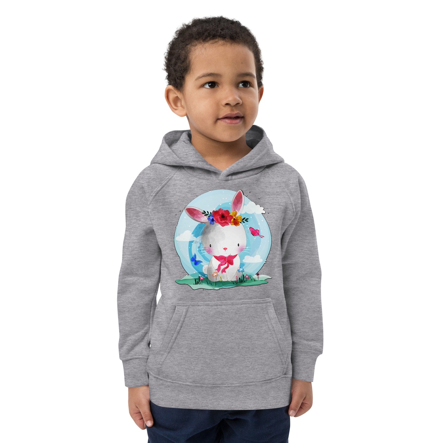 Cute Bunny with Flowers Hoodie, No. 0082