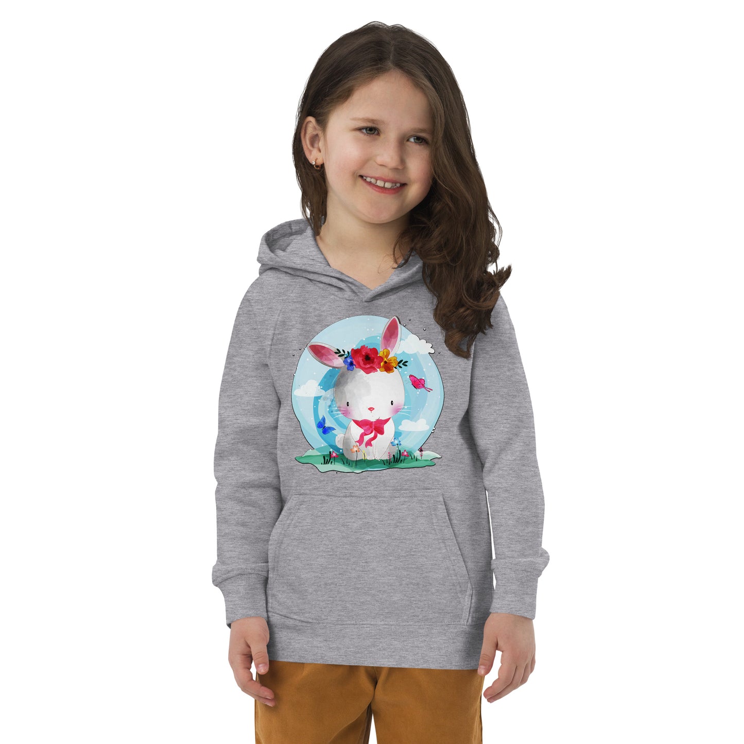 Cute Bunny with Flowers Hoodie, No. 0082