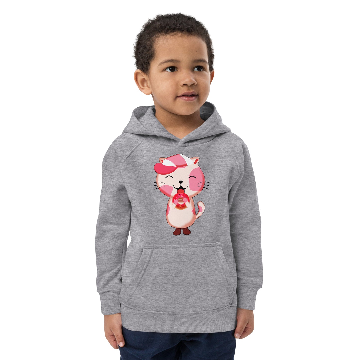 Cute Cat Eating Donut Hoodie, No. 0281