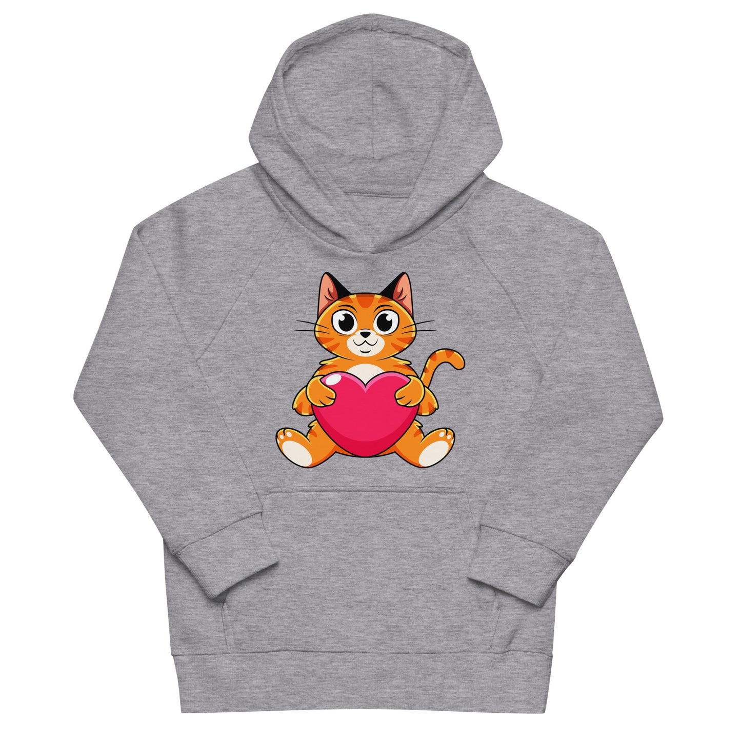 Cute Cat Holding Heart Hoodie, No. 0157