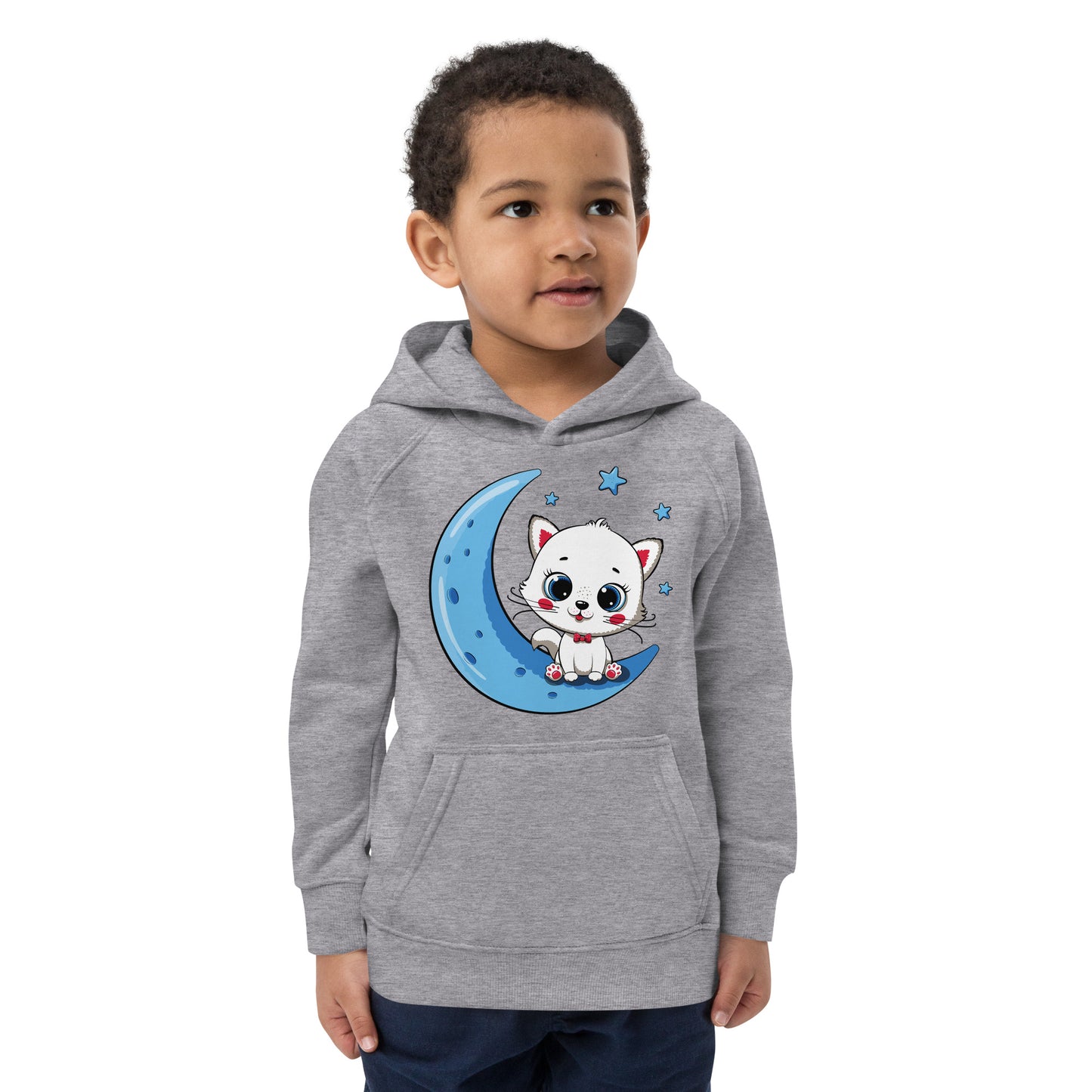 Cute Baby Cat Sitting on the Moon Hoodie, No. 0270