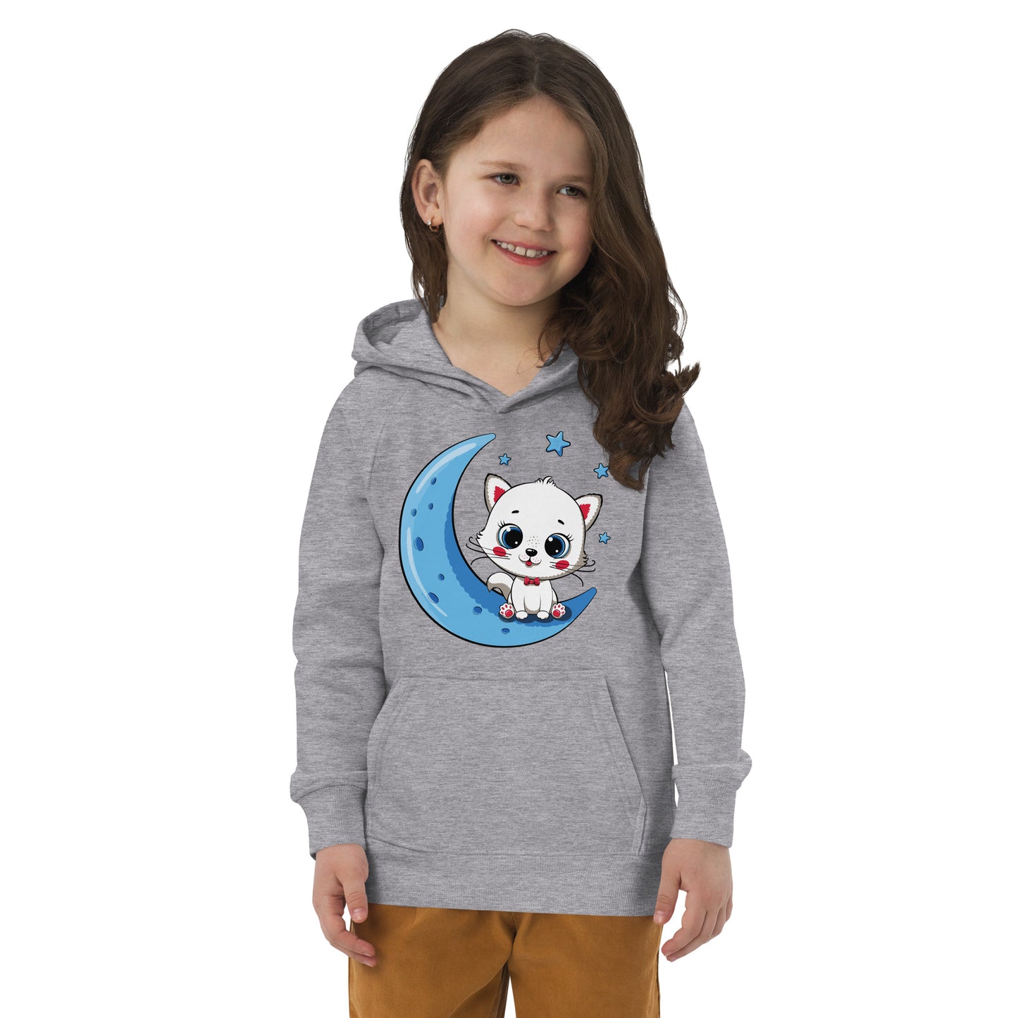 Cute Baby Cat Sitting on the Moon Hoodie, No. 0270