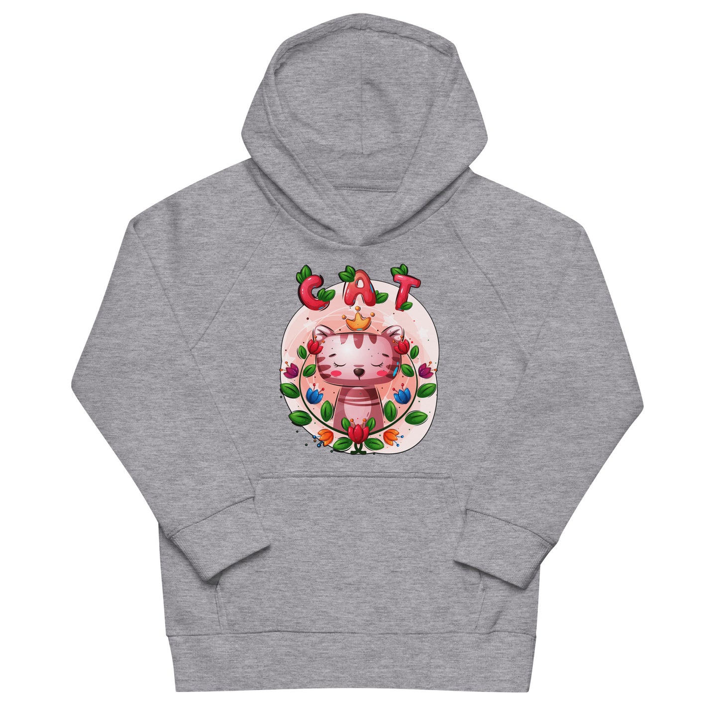 Cute Cat with Flower Wreath Hoodie, No. 0284