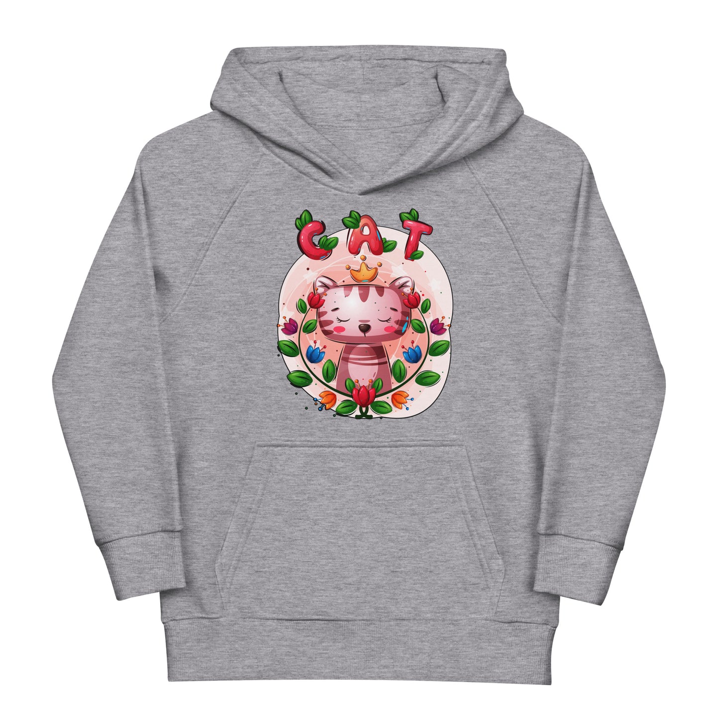 Cute Cat with Flower Wreath Hoodie, No. 0284