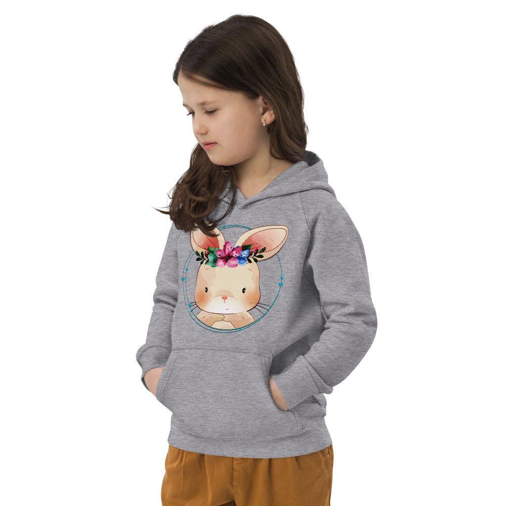 Little Bunny with Floral, Hoodies, No. 0074