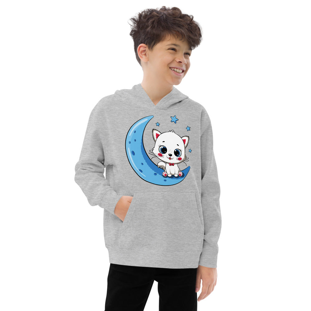 Cute Baby Cat Sitting on the Moon, Hoodies, No. 0270