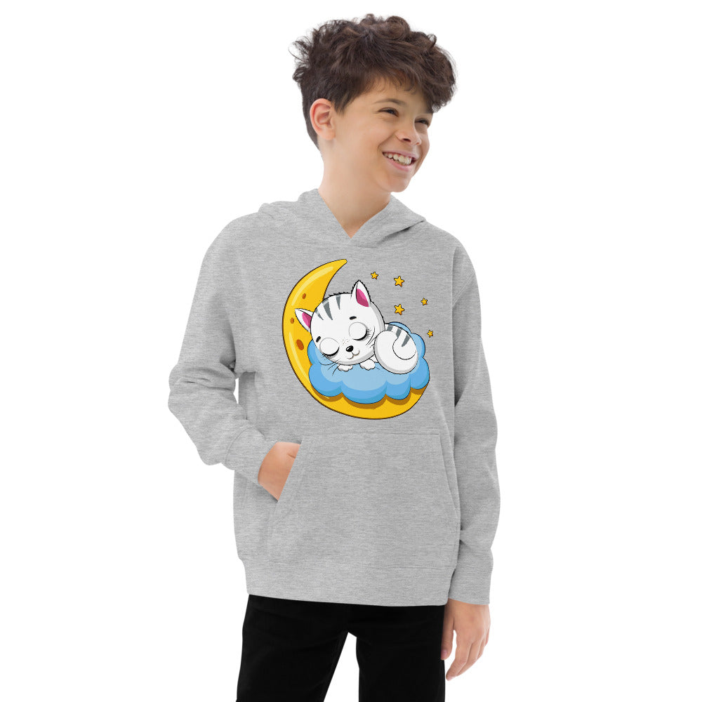 Cute Baby Cat Sleeping on the Clouds, Hoodies, No. 0271