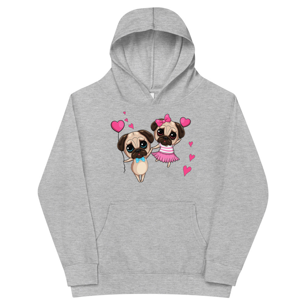 Couple Pug Dogs in Love, Hoodies, No. 0262