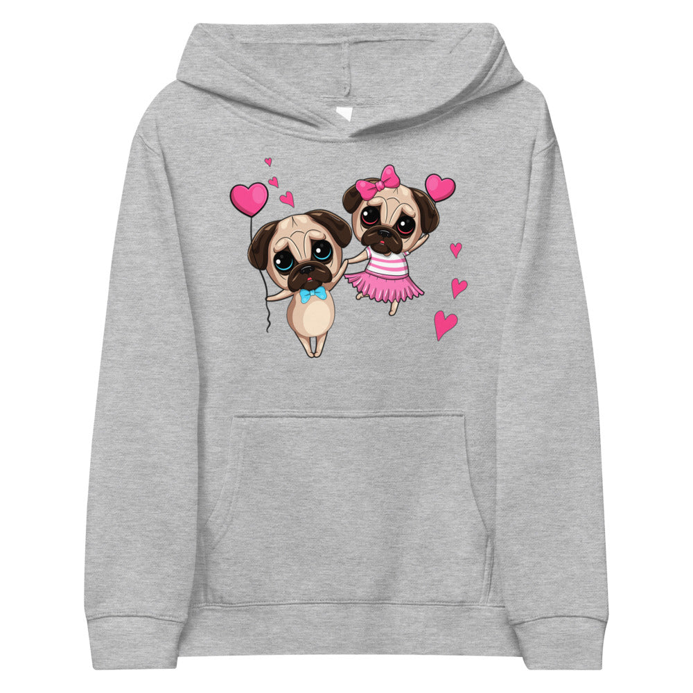 Couple Pug Dogs in Love, Hoodies, No. 0262