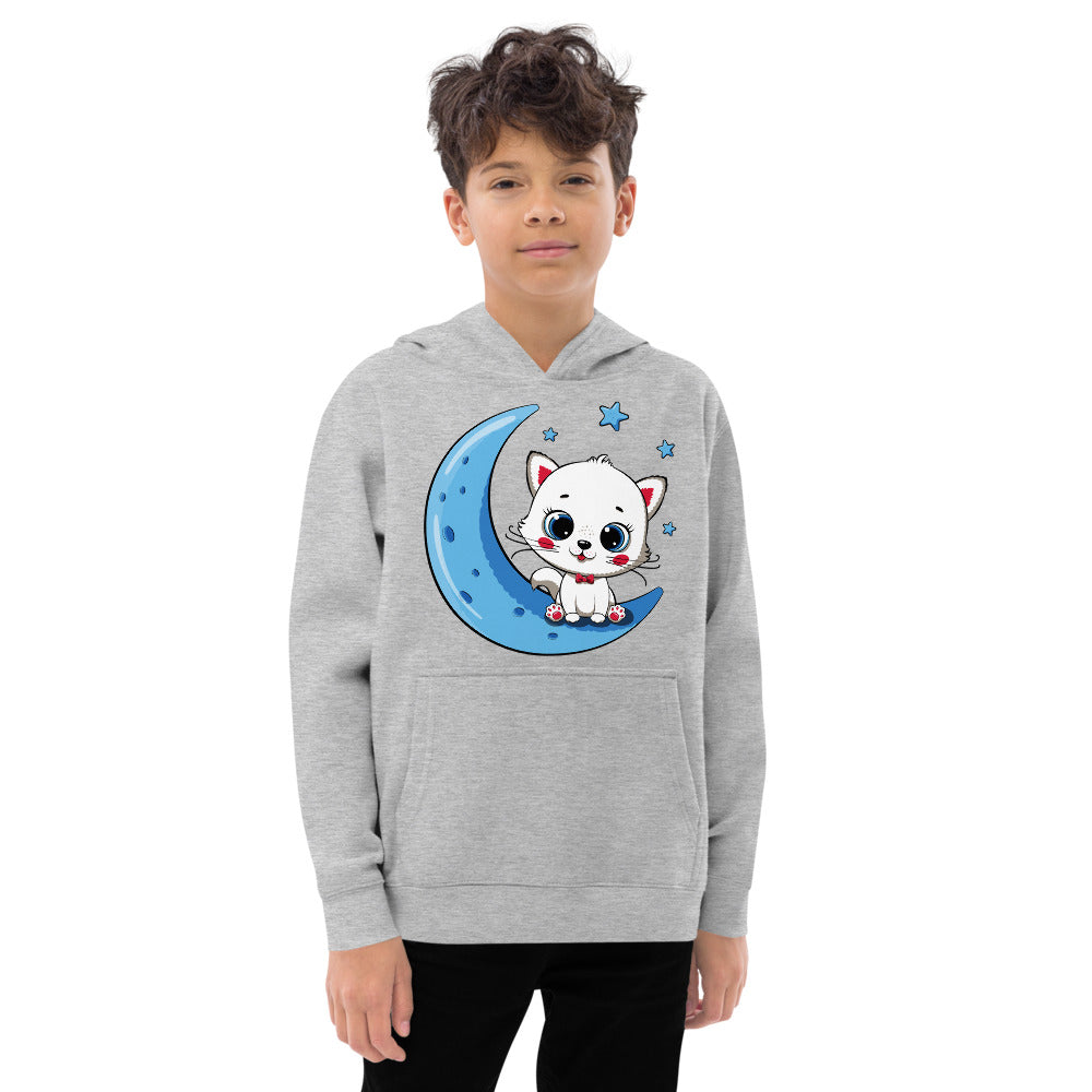 Cute Baby Cat Sitting on the Moon, Hoodies, No. 0270