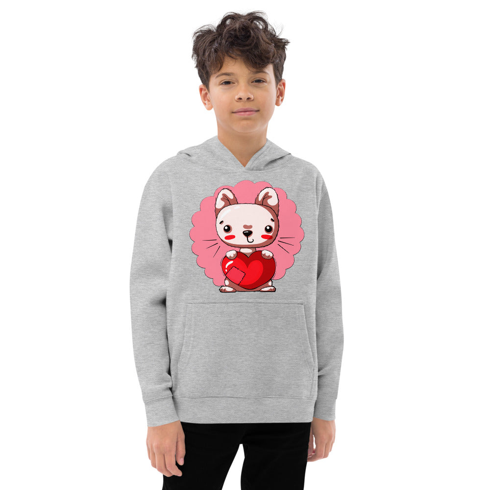 Cute Kitty Cat with Heart, Hoodies, No. 0330