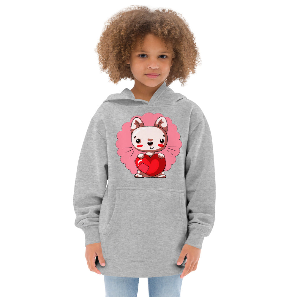 Cute Kitty Cat with Heart, Hoodies, No. 0330