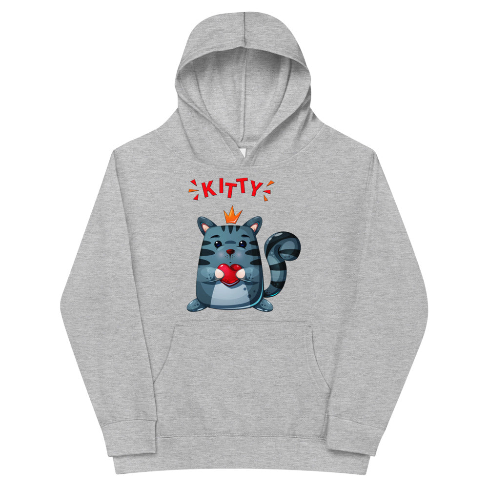 Cute Kitty Cat with Red Heart, Hoodies, No. 0332