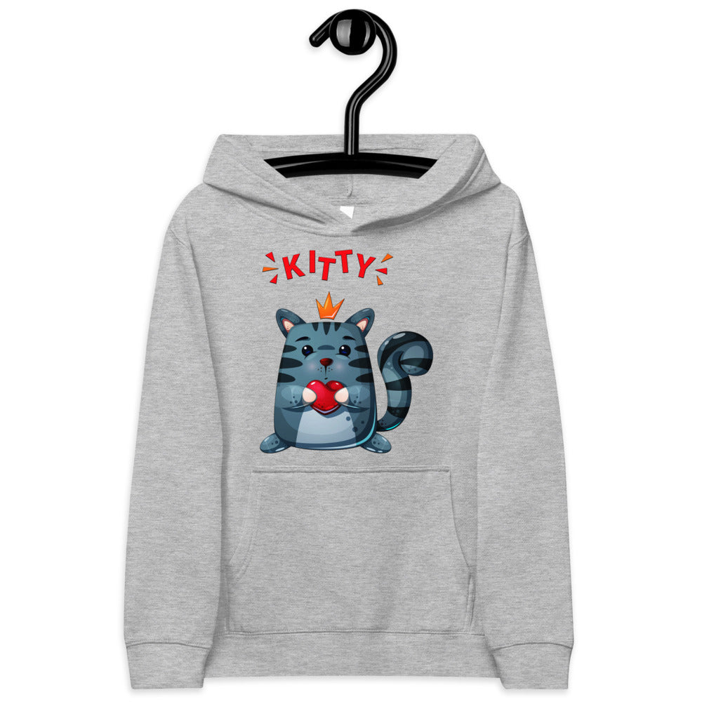 Cute Kitty Cat with Red Heart, Hoodies, No. 0332