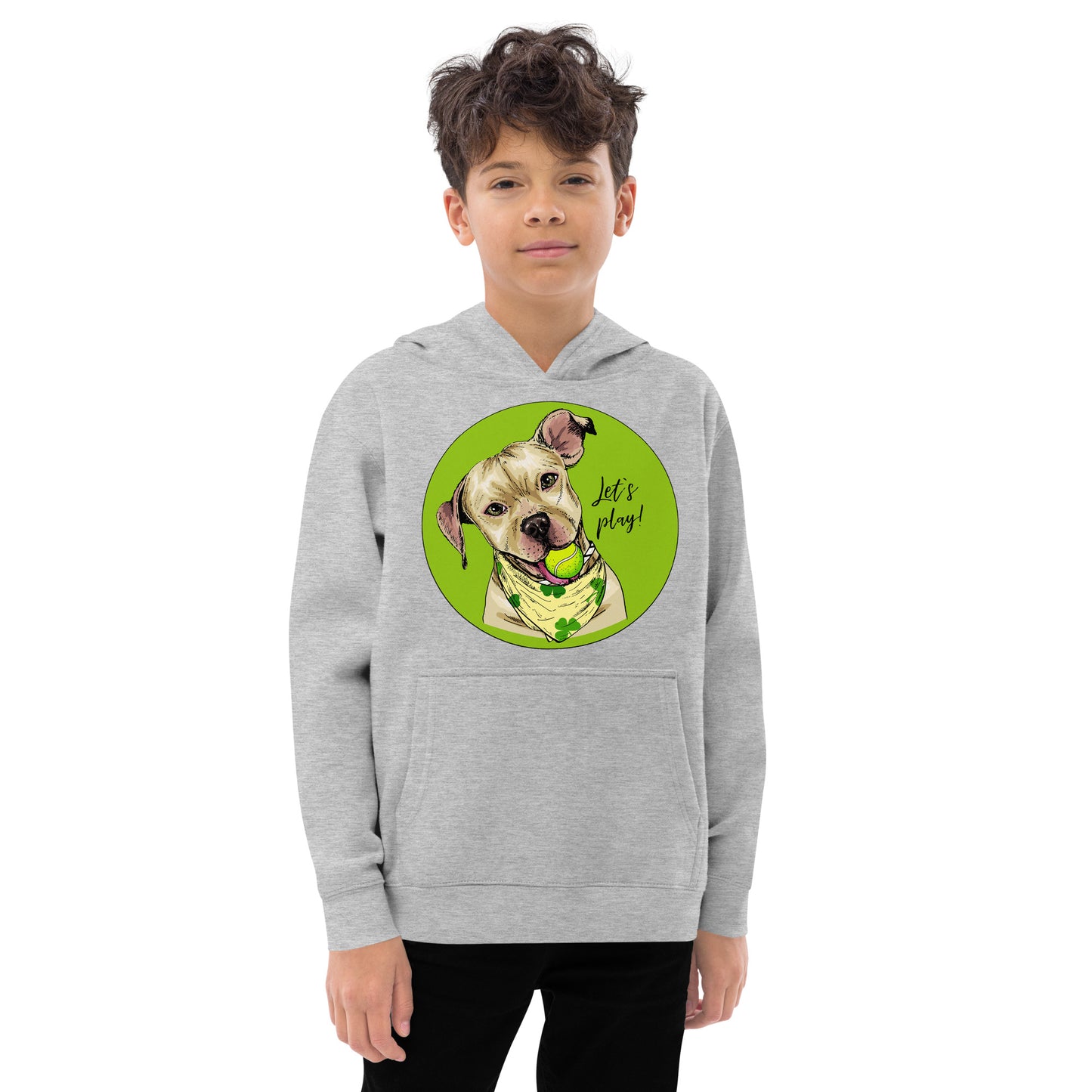 Funny American Pit Bull Terrier Dog with Tennis Ball Hoodie, No. 0558