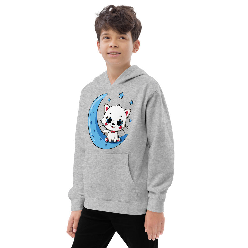 Cute Baby Cat Sitting on the Moon, Hoodies, No. 0270